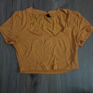 orange crop top